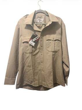 Elbeco TexTrop2 Men's Long Sleeve Uniform Shirt, Style Z312N, Tan